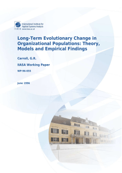 Long-Term Evolutionary Change in Organizational