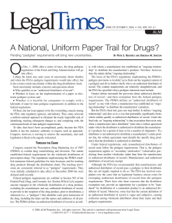 A National, Uniform Paper Trail for Drugs?