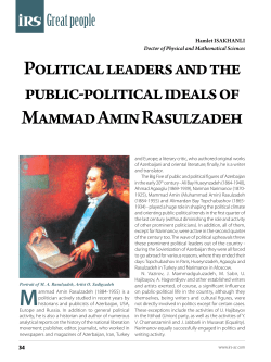 political leaders and the public-political ideals of Mammad amin