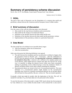 Summary of persistency scheme discussion