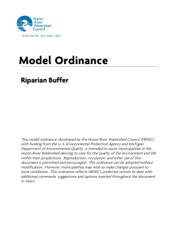 Model Ordinance - Huron River Watershed Council