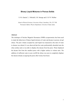 Binary Liquid Mixtures in Porous Solids