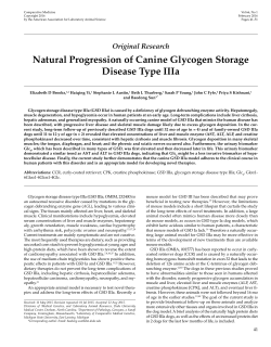 Natural Progression of Canine Glycogen Storage