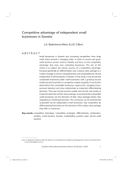 Competitive advantage of independent small businesses in