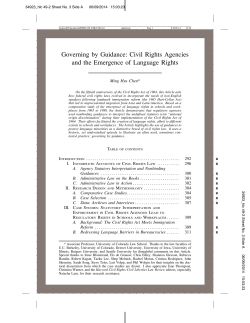 Governing by Guidance - Harvard Civil Rights
