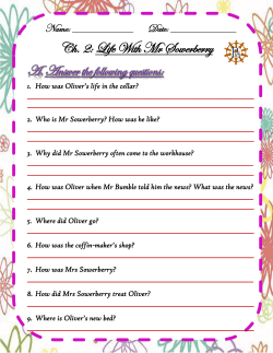 Ch. 2: Life With Mr Sowerberry