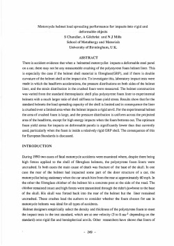Motorcycle helmet load spreading performance for impacts