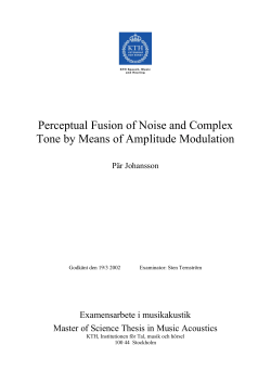 Perceptual Fusion of Noise and Complex Tone by Means of