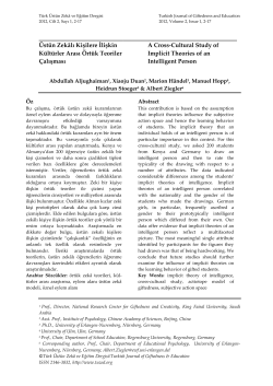 A Cross-Cultural Study of Implicit Theori