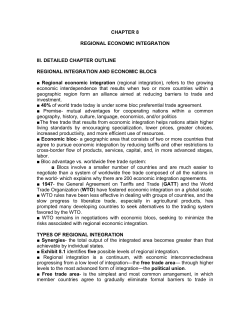 CHAPTER EIGHT: REGIONAL ECONOMIC INTEGRATION