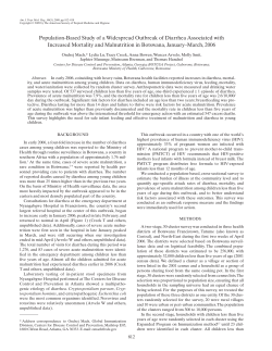 Population-Based Study of a Widespread Outbreak of Diarrhea