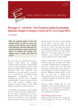 Message to – and from – the European political