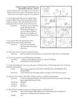 Script for 8 pages Donald Duck story &ldquo;Donald the Archivist&rdquo; &ndash; PAGE