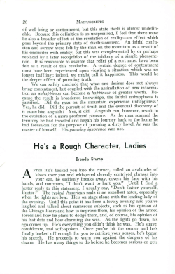 He`s a Rough Character, Ladies