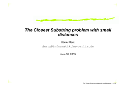 The Closest Substring problem with small distances