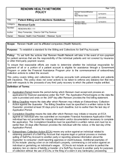 See Billing and Collections Policy