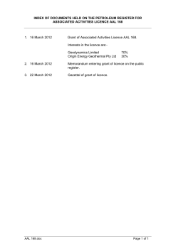 index of documents held on the petroleum register for associated