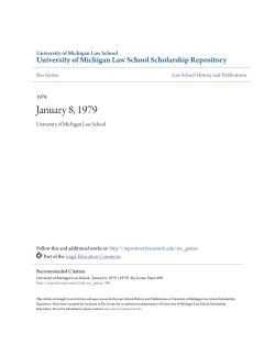 January 8, 1979 - University of Michigan Law School Scholarship