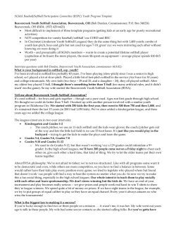 SGMA Baseball/Softball Participation Committee (BSPC) Youth