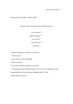 Dynamic Action Units, 1 Running head: DYNAMIC ACTION UNITS