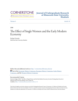 The Effect of Single Women and the Early Modern