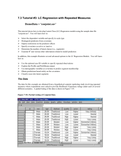 Latent GOLD&reg; Tutorial #3 - Statistical Innovations