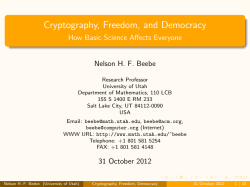 Cryptography, Freedom, and Democracy