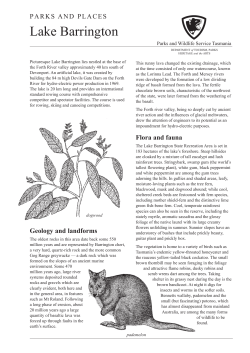 Lake Barrington - Tasmania Parks and Wildlife Service