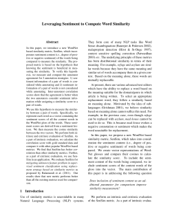 Leveraging Sentiment to Compute Word Similarity