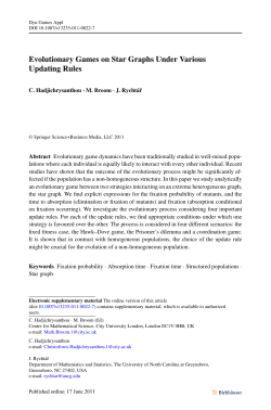 Evolutionary Games on Star Graphs Under Various Updating Rules