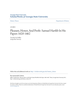 Pleasure, Honor, And Profit - ScholarWorks @ Georgia State