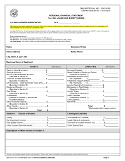 SBA Personal Financial Statement