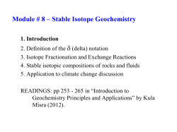 Module # 8 – Stable Isotope Geochemistry