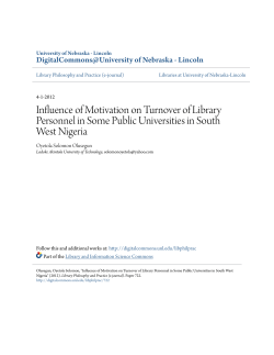 Influence of Motivation on Turnover of Library Personnel in Some