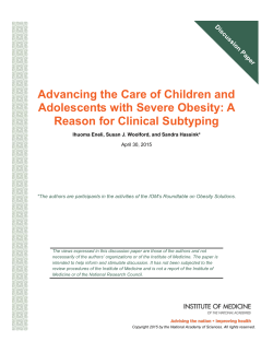 Advancing the Care of Children and Adolescents with Severe Obesity
