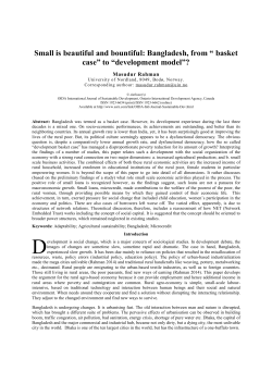 Bangladesh, from &ldquo; basket case&rdquo; to &ldquo;development model&rdquo;?