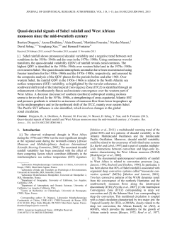 Quasi-decadal signals of Sahel rainfall and West African