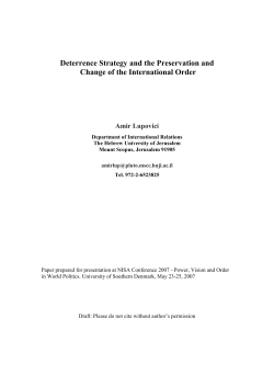 Deterrence Strategy and the Preservation and Change of the