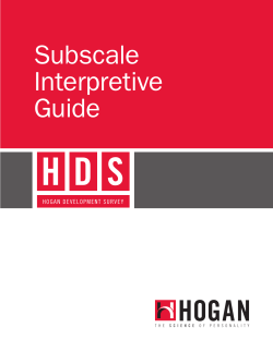Subscale Interpretive Guide
