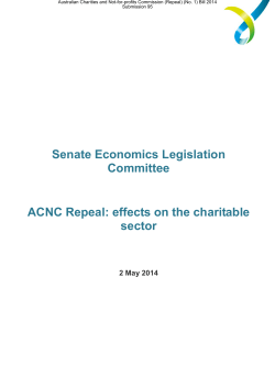 Senate Economics Legislation Committee ACNC Repeal: effects on