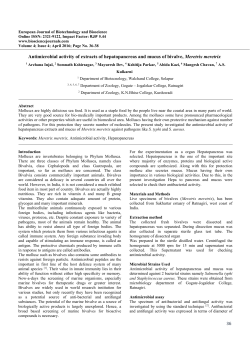 36 Antimicrobial activity of extracts of hepatopancreas and mucus of