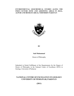 NATIONAL CENTRE OF EXCELLENCE IN GEOLOGY UNIVERSITY