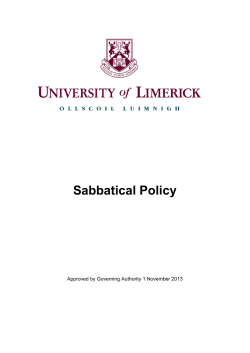 Sabbatical Policy - University of Limerick