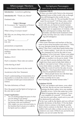 Message Notes - Hope Community Church