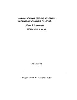 ECONOMICS OF UPLAND RESOURCE DEPLETION : SHIFTING