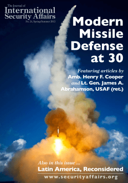 Modern Missile Defense at 30 - The Journal of International Security