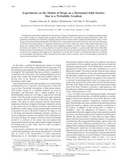 Experiments on the Motion of Drops on a Horizontal Solid Surface