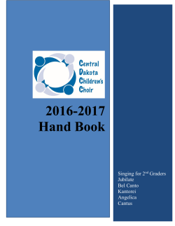 2016-2017 Hand Book - Central Dakota Children`s Choir