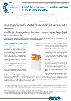to nationalisation of the tobacco industry?