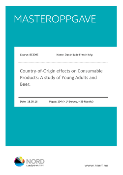 Country-of-Origin effects on Consumable Products: A